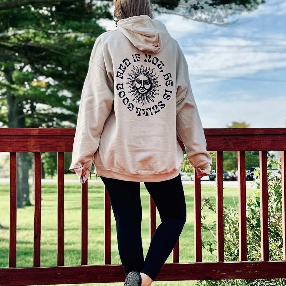 NWOT Christian Hoodie Oversized Neutral Sweatshirt XL Modern Jesus Merch